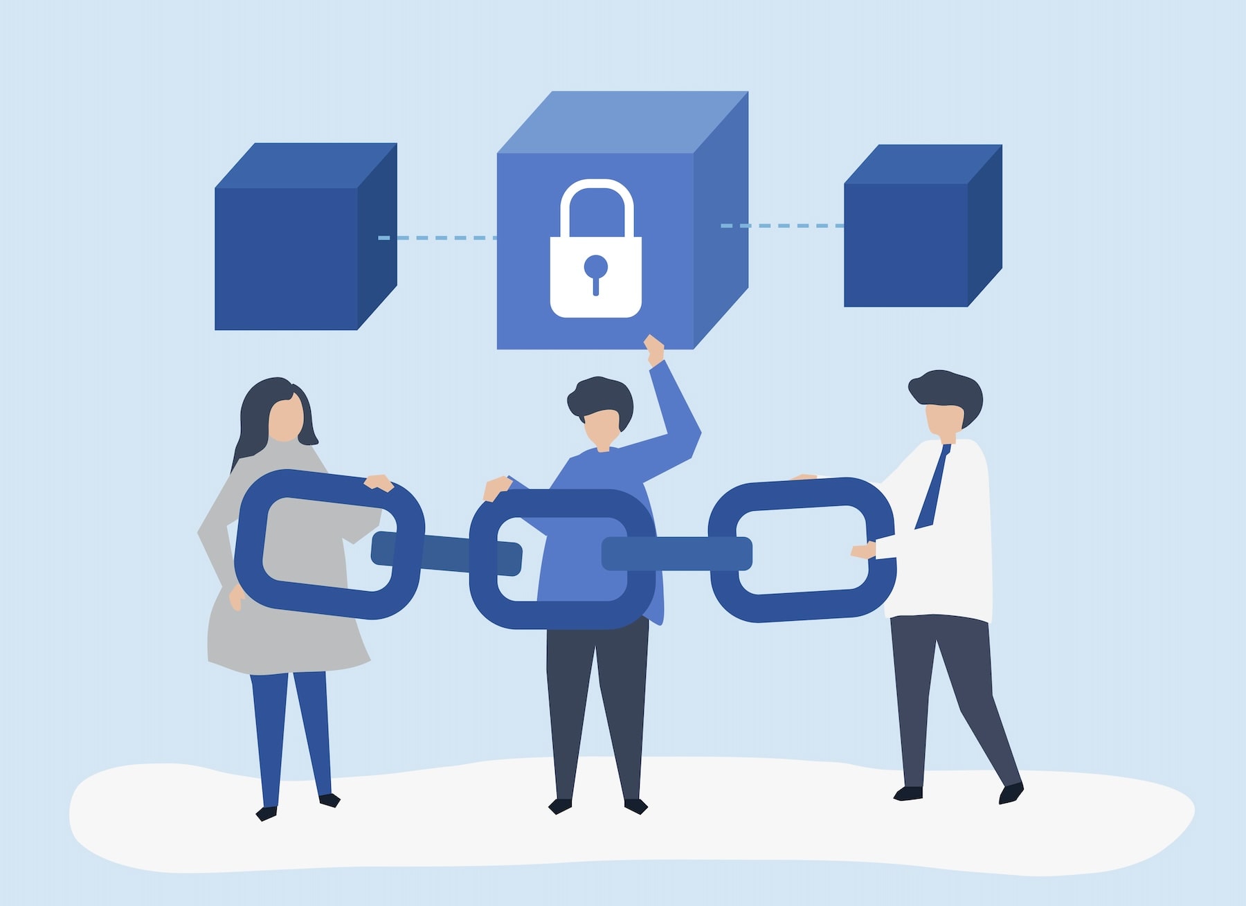 grafica che semplifica il concetto di DevSecOps rappresentando una figura dedicata alla sicurezza al centro del processo